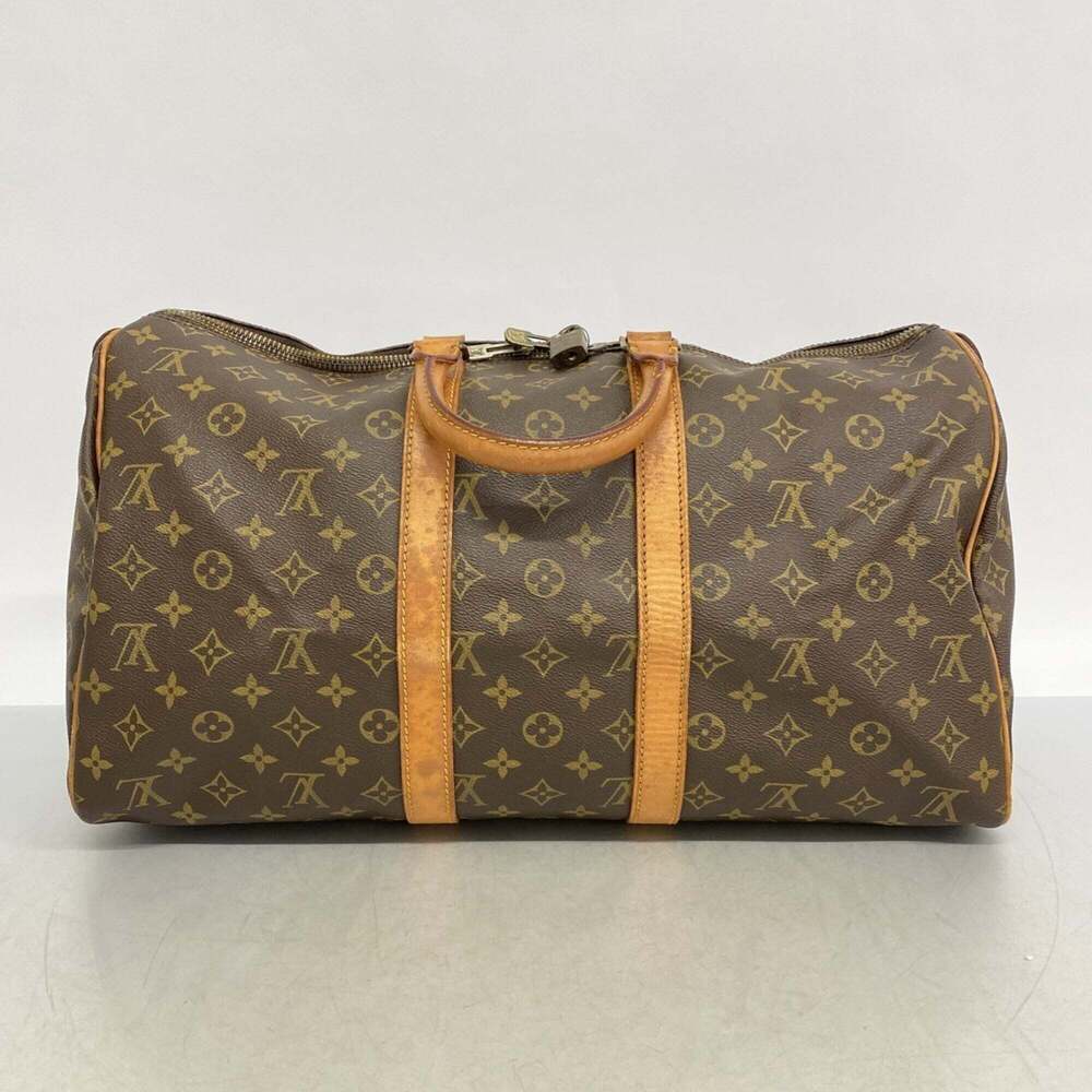 LOUIS VUITTON Authentic Brown Monogram Keepall 45 Boston Bag - Picture 12 of 12